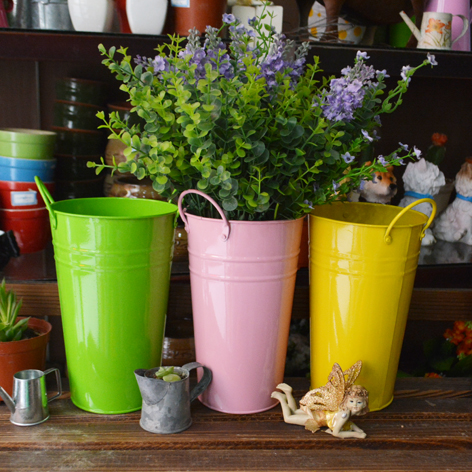 galvanized tall french flower pots flower bucket 2L 7L 13.5L