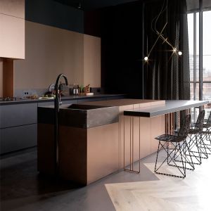 Buy cheap Wooden Melamine Modern L Shaped Stone Kitchen Cabinets Set product