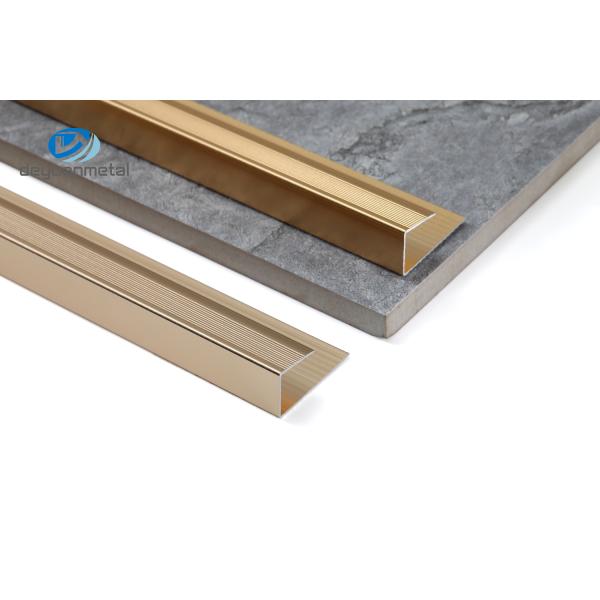 6063 Aluminium Floor Edge Trim T6 Tempered Anti-Slip For Home Decoration