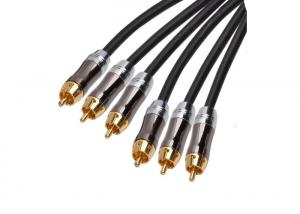 Buy cheap VK30143 Black Coaxial 3 RCA Audio Cable , Male To Male Audio Video Cable product