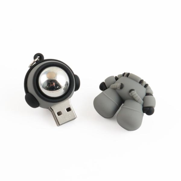 Astronaut Shaped custom PVC USB Flash Drive With Key Chain 80/MBS