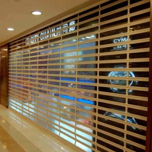 China Motorized Polycarbonate PC Rolling Door Shutter Commercial Transparent on sale