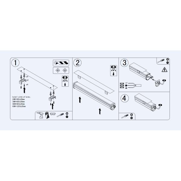 Commercial 36W Led Factory Lighting , High Lumens Energy Efficient 4ft Led Shop Light