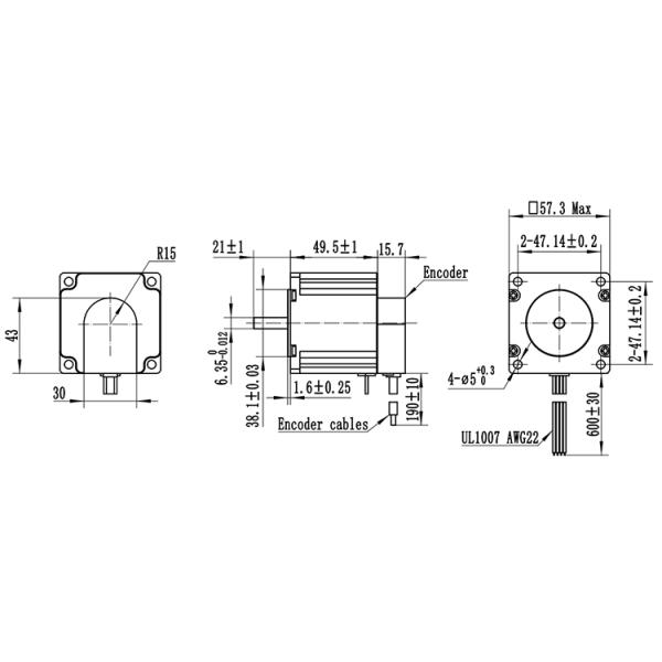 High precision 57HS51 57mm NEMA 23 hybrid stepper motor with optical encoder 500 PPR resolution