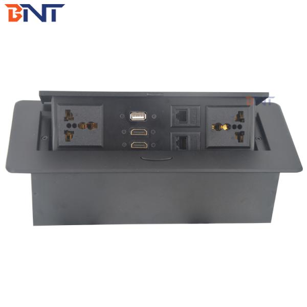 Hidden into office table high quality table top socket box with power data connectors