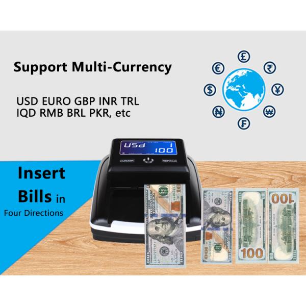 UV Light Counterfeit Money Detector USD Fake Currency Checking Machine Banknote VND