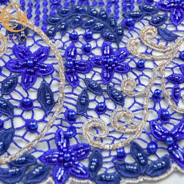 Water Soluble Sequined Lace Fabric 135cm Width African Textile Pattern Handmade