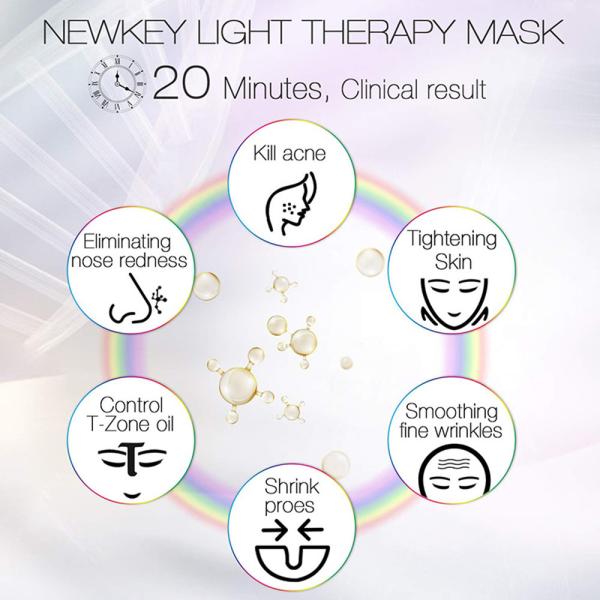 Home Use Rechargeable Wireless 7Color Beauty Light Therapy Led Facial Masks