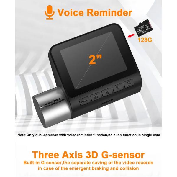 Dual Lens Invisible Dash Cam DVR Night Vision WDR Built In GPS