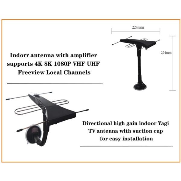 Home 5dBi VHF UHF Amplified TV Antenna Indoor Easy Setup
