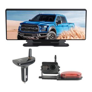 Buy cheap FHSS Wireless Rear View Dash Cam 12 Inch Mirror Big Touch Screen product