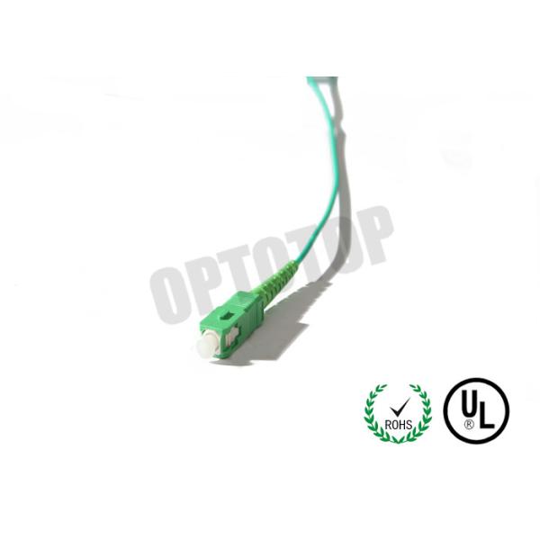 Green PVC Housing Fiber Optic Pigtail Multimode OM1 2mm APC Interface Polish