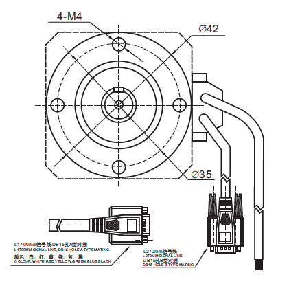 NEMA17 42mm 2phase closed loop stepper motor with planetary gearbox and permanent magnet brake