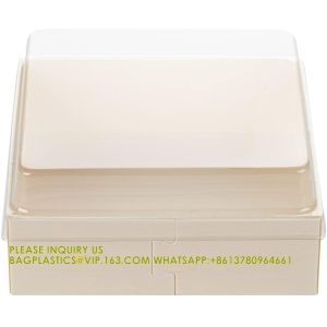 17 Ounce Square Straight Wooden Containers - Containers Sold Separately, Clear