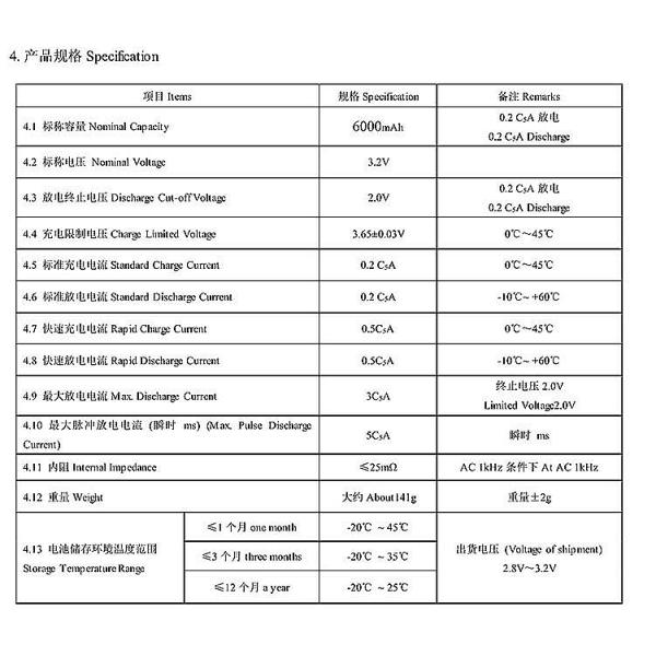 3.2V 32700 6000mAH LiFePO4 Battery For Electric Bicycle Scooter Base Station