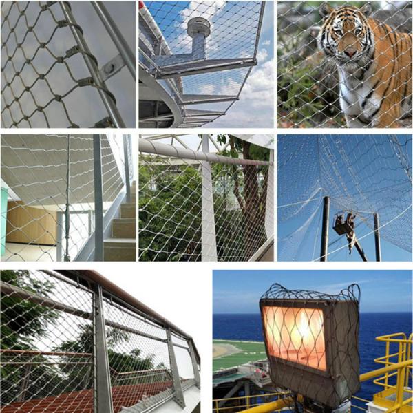 20mm Hole 316 Stainless Steel Wire Rope Ferrule Mesh Netting For Balustrade