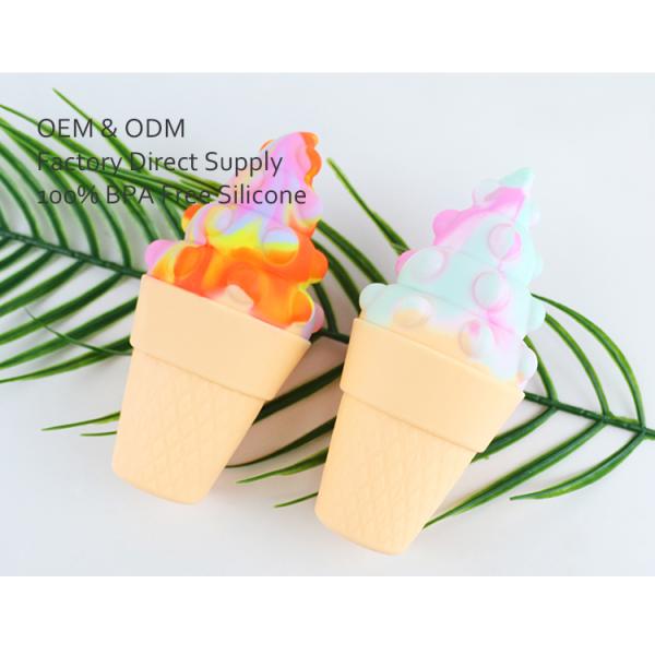 3D Colorful Silicone Ice Cream Teether For Baby Stress Relief Psychology