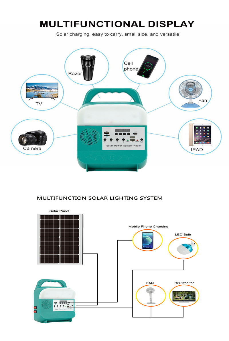 3W Portable Mini Solar Lighting System Home Energy For Indoor