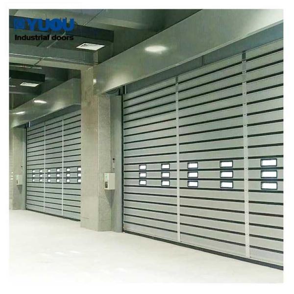 Security 8m Fire Resistant Roller Shutters Doors 2.0m/s Fast Opening Aluminum Spiral