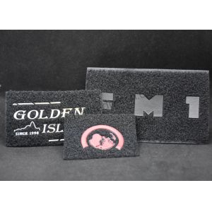 Buy cheap 2D 0.5mm Silver Embossed Patches Female Velcro Hard PVC product