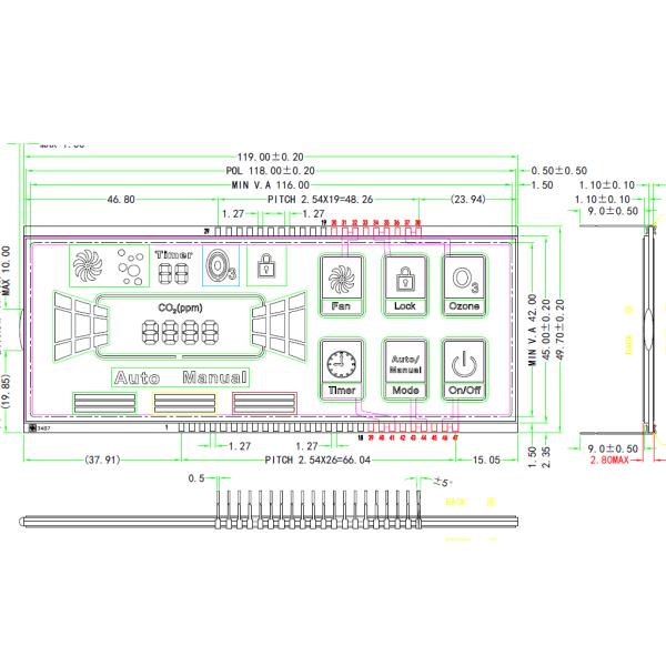 VA Negative Module TN LCD Panel Widely Used For Purifier Device
