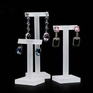 Matte Color Acrylic Earring Display Stands Plexiglass Exhibition Prop With Square Basement