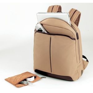 Zippered Computer Backpack Fully Padded Back Leather Laptop Bag
