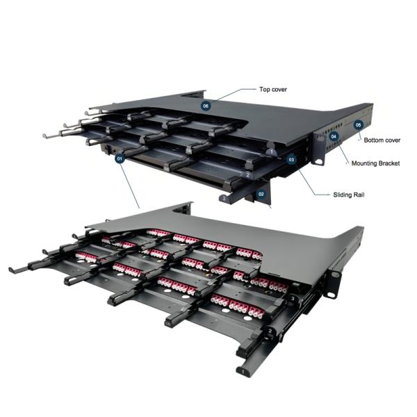 High Density 144 Core ODF Ethernet Wall Patch Panel With Optical Cassette