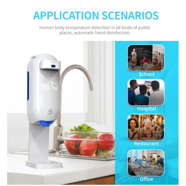 Intelligent 1.1L Automatic Soap Dispensers With Forehead Thermometer
