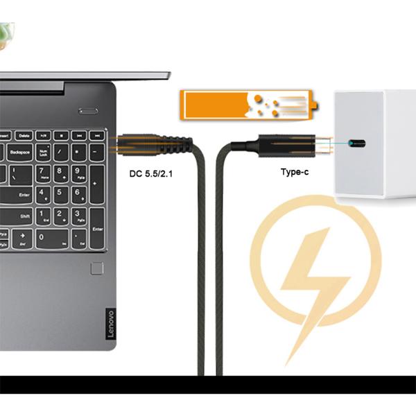 USB-C to DC Step Up Cable for Laptop Router Charger 12V 20V