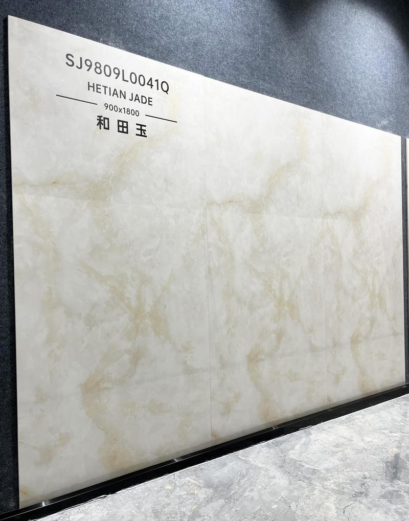 Light Yellow Polished Glazed Porcelain Tile 900x1800mm