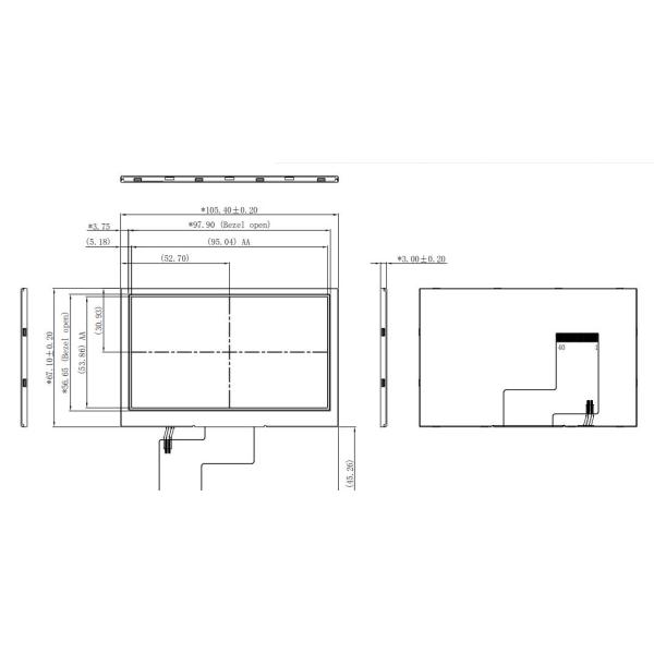 300 Cd/㎡ Tft Display Panel