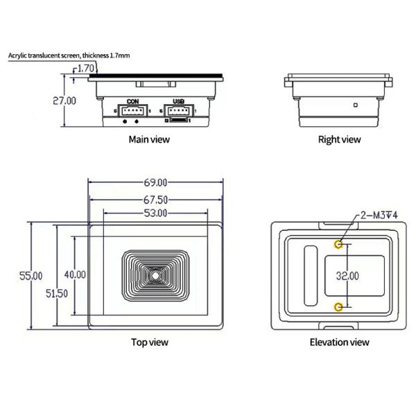 Supermarket NFC Barcode Reader RS232 RS485 Access Control QR Code Reader
