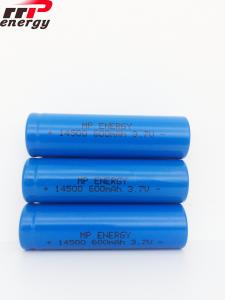 Buy cheap UN38.3 TISI MSDS Rechargeable Lithium Ion Batteries 14500 600mAh 3.7V 80 Ohms product