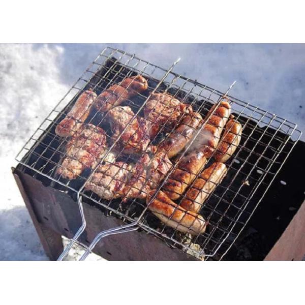 Multifunctional Stainless Steel 316 BBQ Fish Grill Rack With Handle