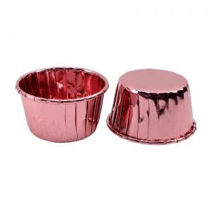 China Non Toxic Rose Gold Foil Cake Cups , Paper Baking Cups 40MM Height on sale