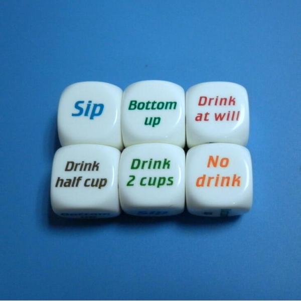 Funny 25MM Acrylic Joke Dice With Custom Printing Six Side,Cheap Wholesale Price, For Game And Homework Jokes
