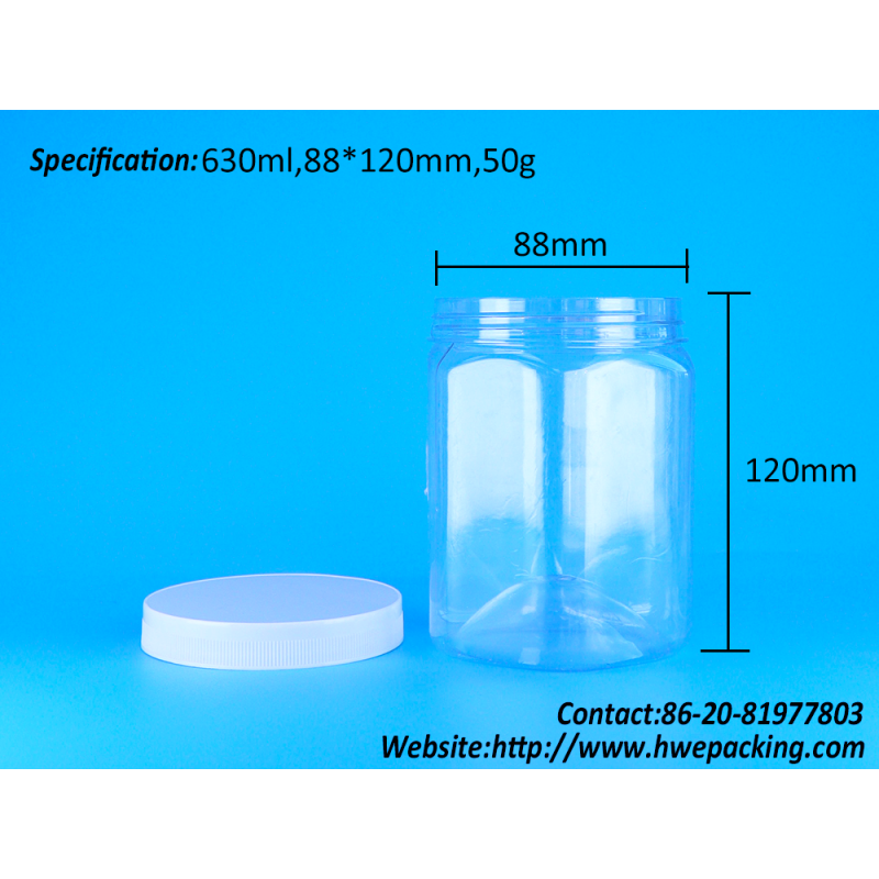 Hexagonal Transparent PET Plastic Coconut Sugar Milk Tablet Vitamin Tablet Jar Screw Lid