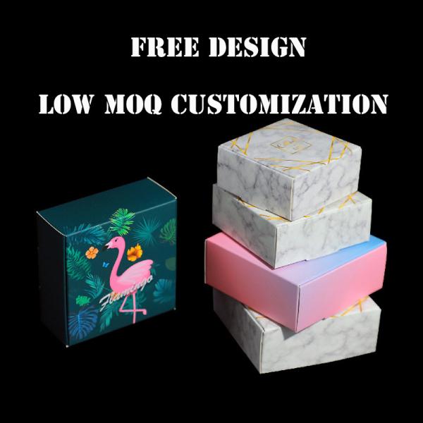 Luxury Small Recyclable Folding Packaging Box Coated Paper Mixed Color