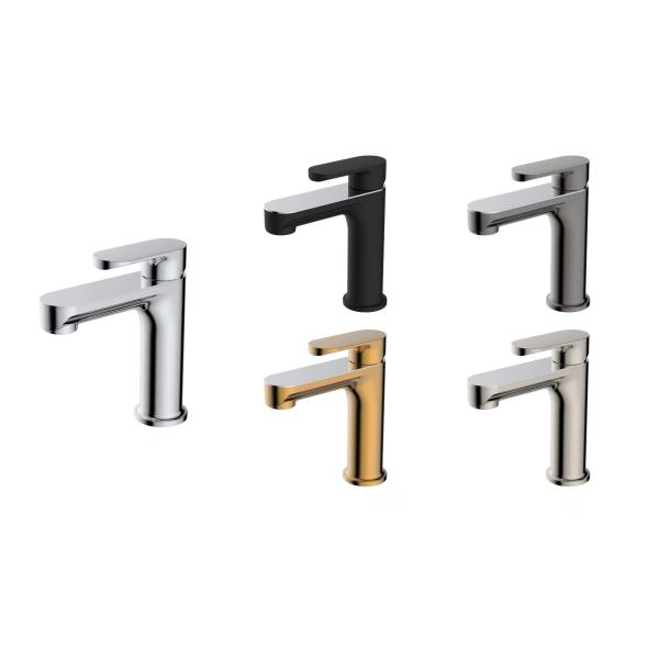 Simple Art Single Handle Brass Taps Bathroom Sink Faucet Modern