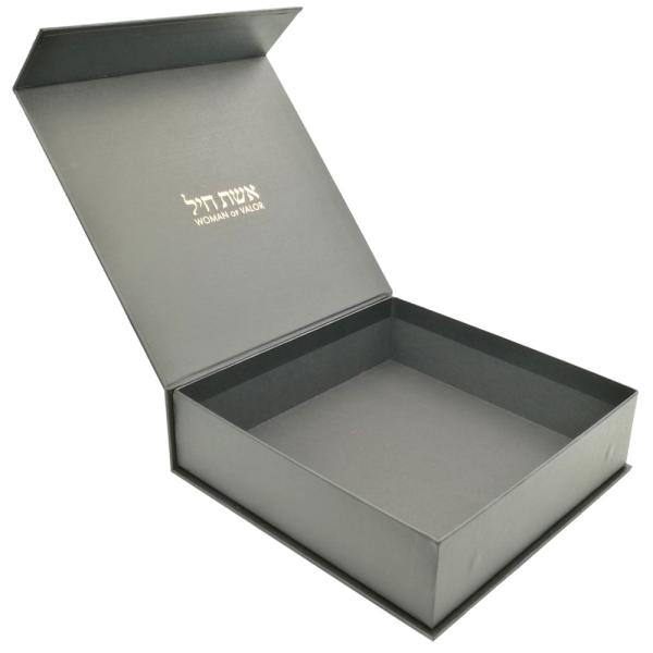 EVA Gift Packaging Paper Rigid Box With Ribbon Glossy Lamination