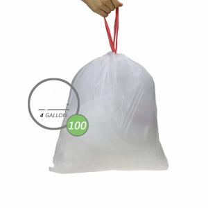Buy cheap Rolled Drawstring Kitchen Trash Bags , Hdpe Trash Bags White Colour product