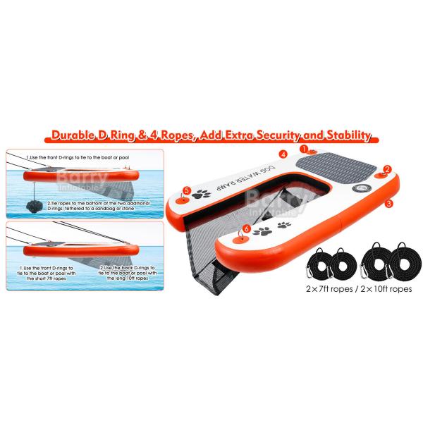 Customizable Inflatable Dog Water Ramp with Air Pump