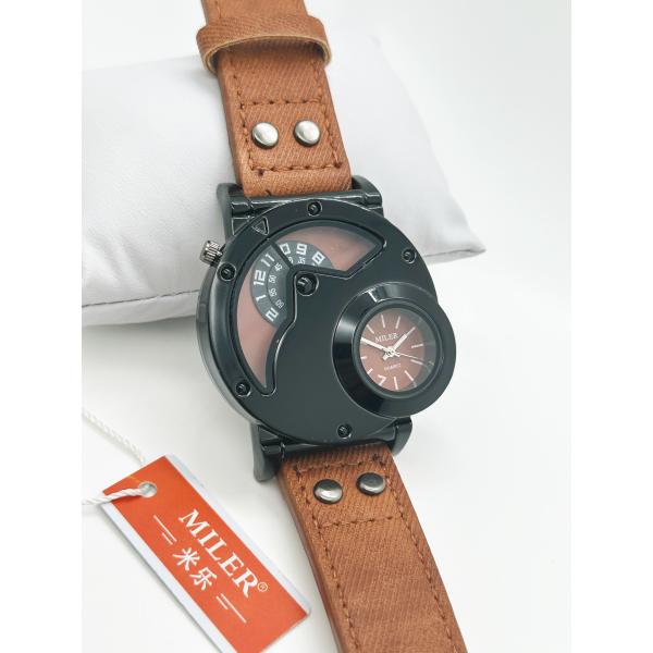 Precise Men Quartz Wrist Watch Double Movement With Denim Strap