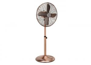 China 16 - Inch Retro Standing Fan Adjustable Height Oscillating Brushed Nickel Stand on sale