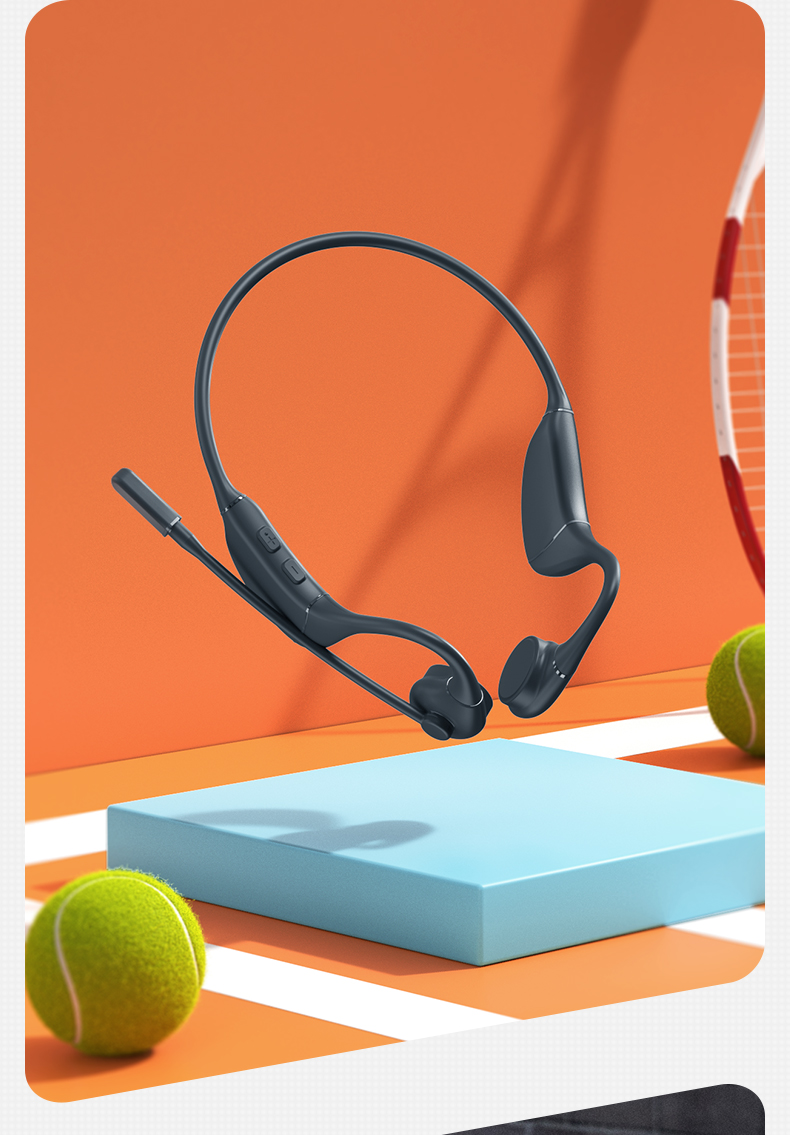 Wireless Waterproof Mp3 Compact Black Foldable Open Ear Bluetooth Bone Conduction Headphones