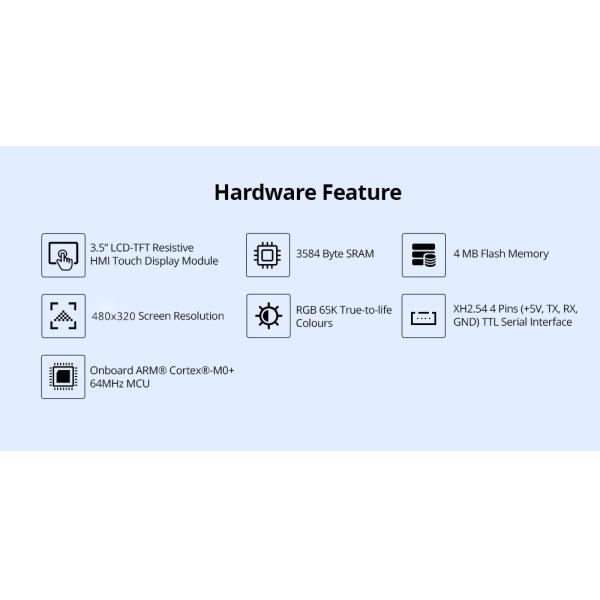 NX4832T035 Arduino 3.5 Touchscreen Raspberry Pi Smart HMI TFT LCD Module