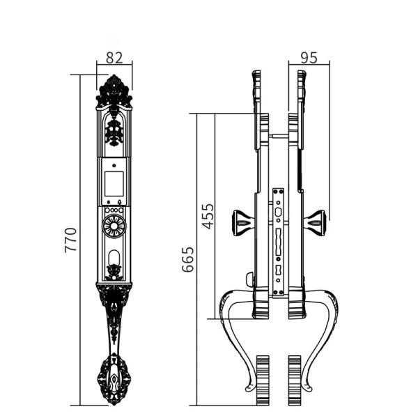 Glomarket High Quality Smart Door Lock With Tuya App Palm Face Fingerprint recognition Electronic Door Lock