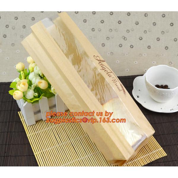 eco-friendly printed bread packaging paper packaging bag,Reusable Kraft Paper Lunch bread Grocery shopping Bags, BAGEASE