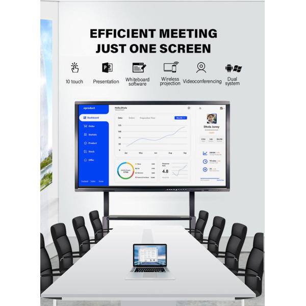 500nits Meeting Room Interactive Display 75 Interactive Touch Screen 0
